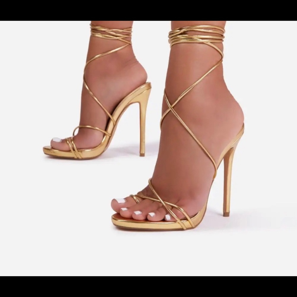 EGO GOLD STRAPPY HEELS | WORN ONCE